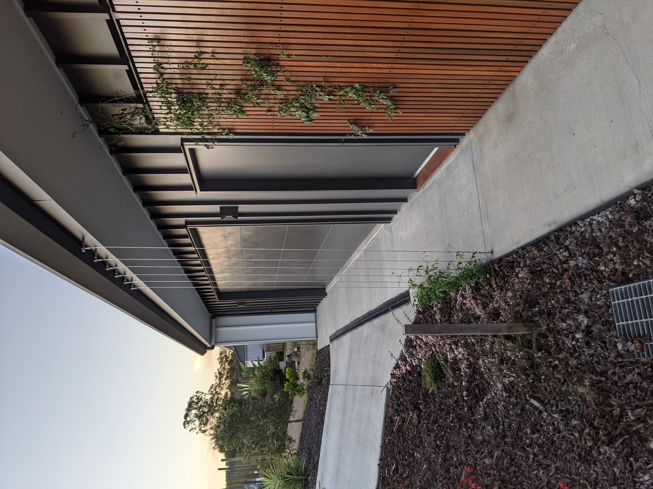 Covered outdoor area with timber ceiling