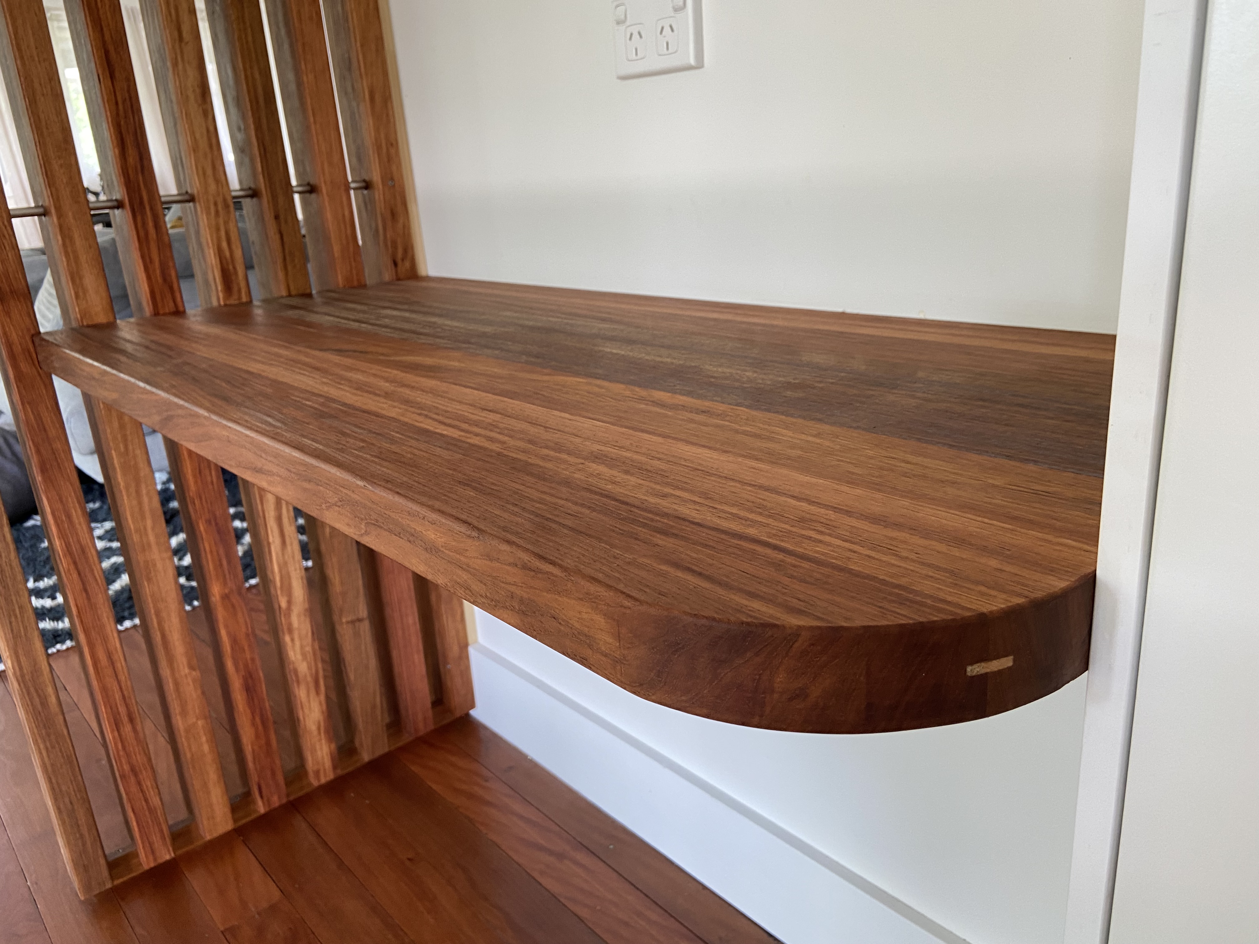 Custom timber desk and balustrade